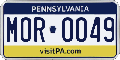 PA license plate MOR0049