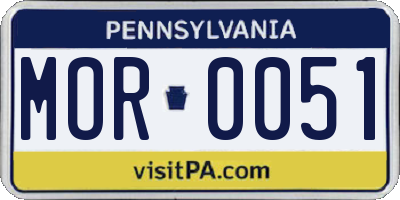 PA license plate MOR0051