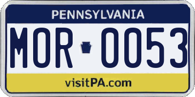 PA license plate MOR0053
