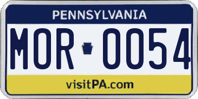 PA license plate MOR0054