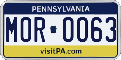 PA license plate MOR0063