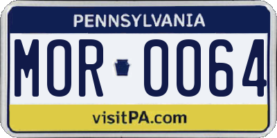 PA license plate MOR0064