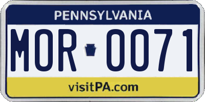 PA license plate MOR0071