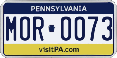 PA license plate MOR0073