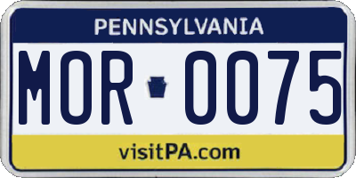 PA license plate MOR0075