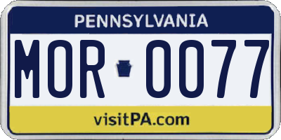 PA license plate MOR0077