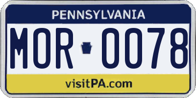 PA license plate MOR0078
