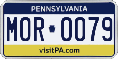 PA license plate MOR0079