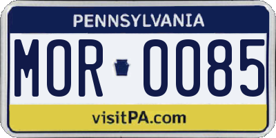 PA license plate MOR0085