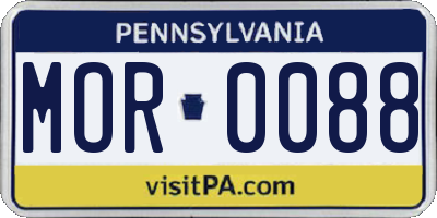 PA license plate MOR0088
