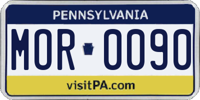PA license plate MOR0090