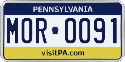 PA license plate MOR0091