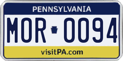 PA license plate MOR0094