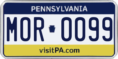 PA license plate MOR0099