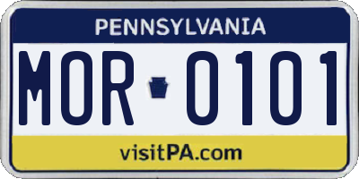 PA license plate MOR0101