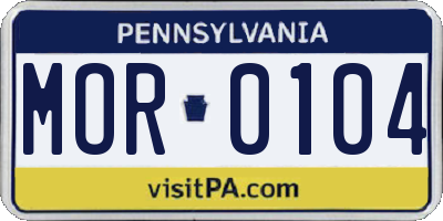 PA license plate MOR0104