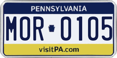 PA license plate MOR0105
