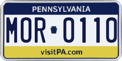 PA license plate MOR0110