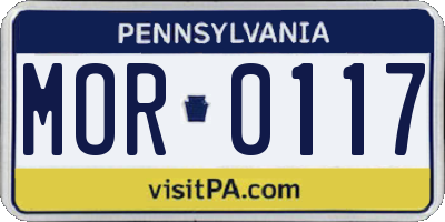 PA license plate MOR0117