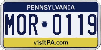 PA license plate MOR0119
