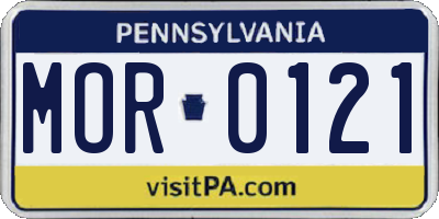PA license plate MOR0121