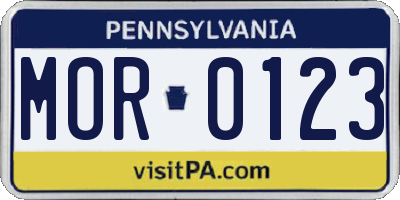 PA license plate MOR0123