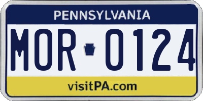 PA license plate MOR0124