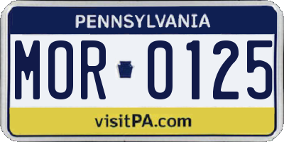 PA license plate MOR0125