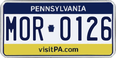 PA license plate MOR0126