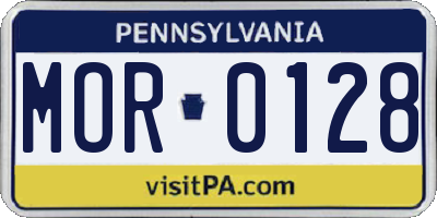 PA license plate MOR0128