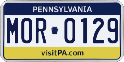 PA license plate MOR0129