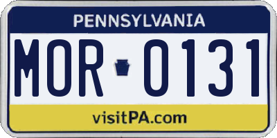 PA license plate MOR0131