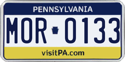 PA license plate MOR0133