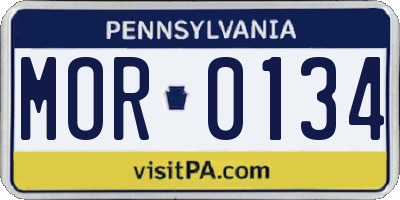 PA license plate MOR0134