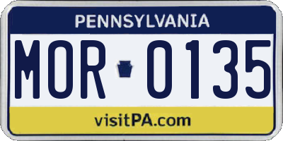 PA license plate MOR0135