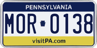 PA license plate MOR0138