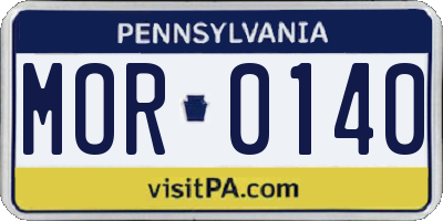 PA license plate MOR0140