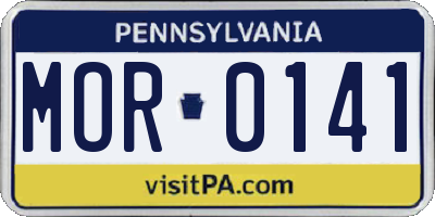 PA license plate MOR0141