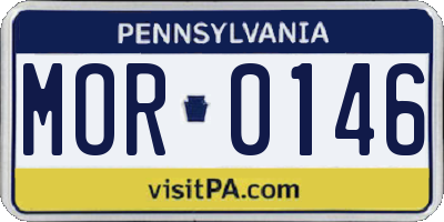 PA license plate MOR0146