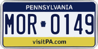 PA license plate MOR0149