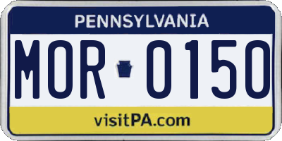 PA license plate MOR0150