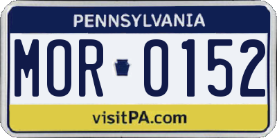 PA license plate MOR0152