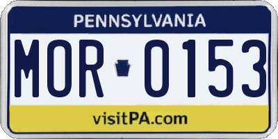 PA license plate MOR0153