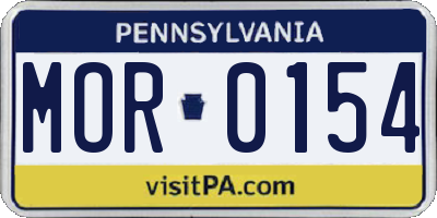 PA license plate MOR0154