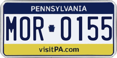 PA license plate MOR0155