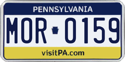 PA license plate MOR0159