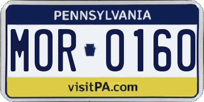 PA license plate MOR0160