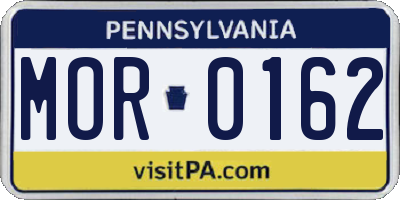 PA license plate MOR0162