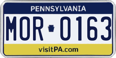 PA license plate MOR0163