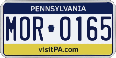 PA license plate MOR0165